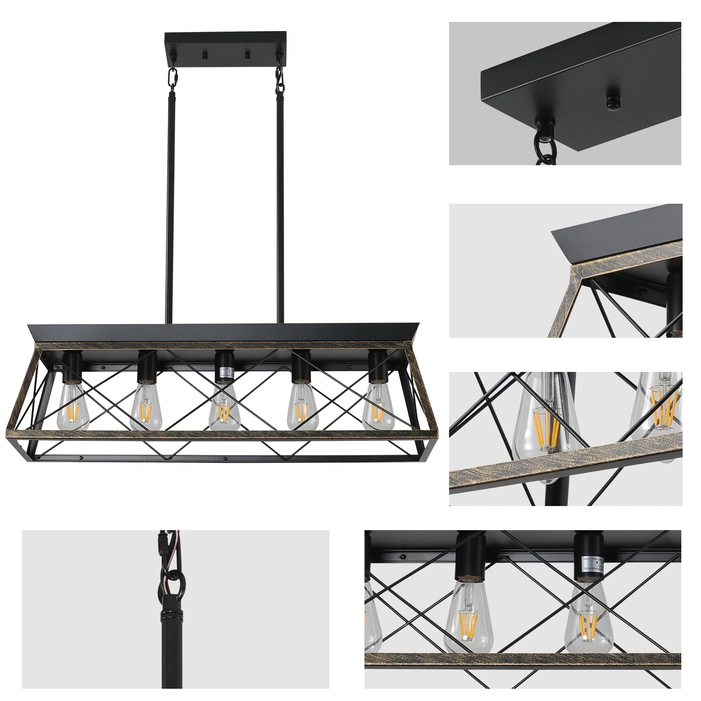 5-Light Farmhouse Chandeliers