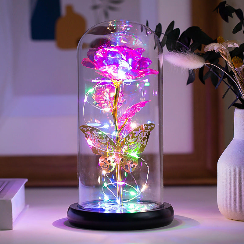 Immortal Butterfly Flower Glass LED light
