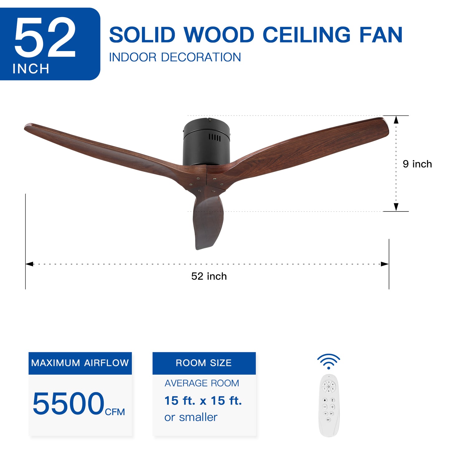 Rustic Ceiling Fan without light