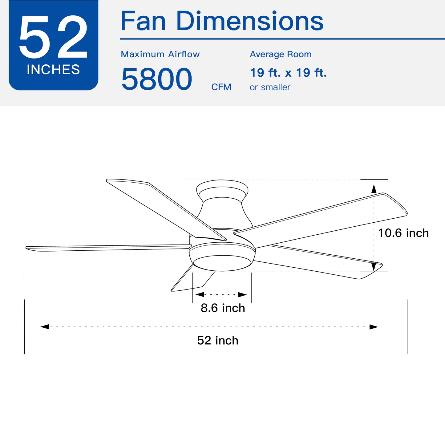 Low profile ceiling fan with light