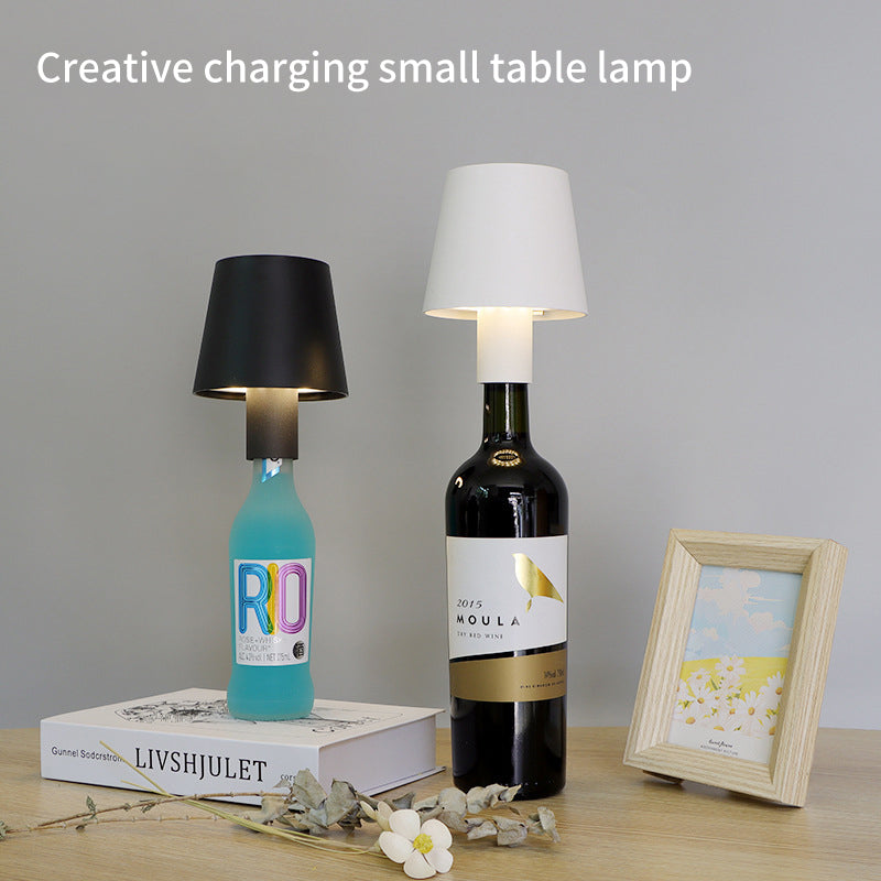 Mushroom Wine Bottle Table Lamp