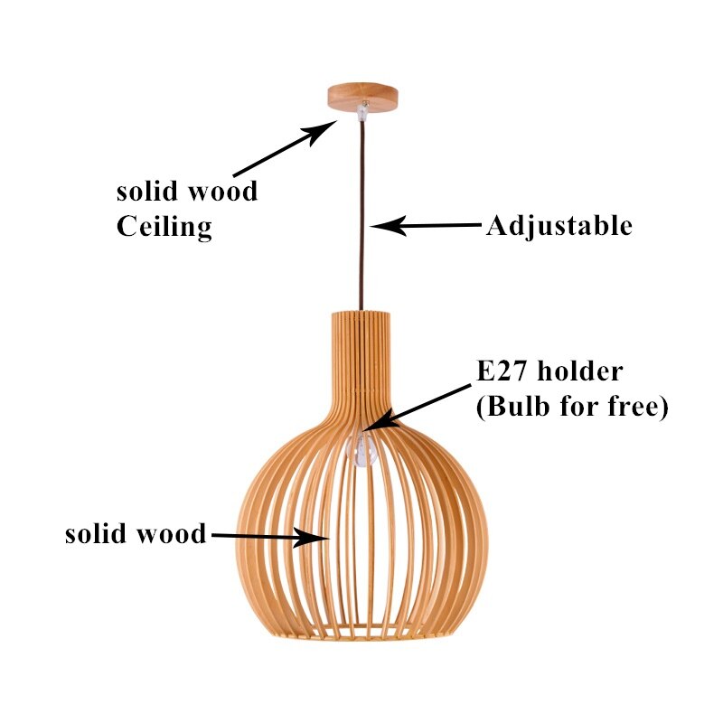 Birdcage Wood Pendant Light