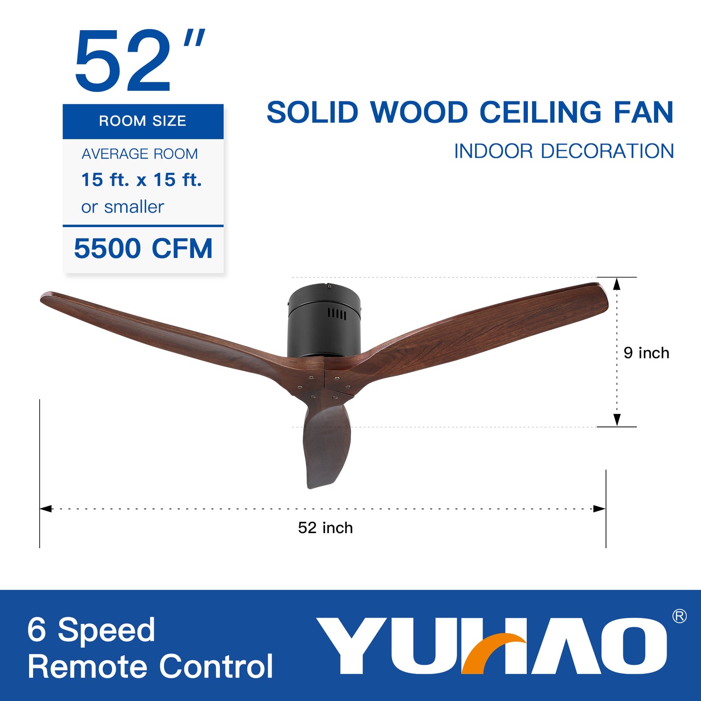 Rustic Ceiling Fan without light