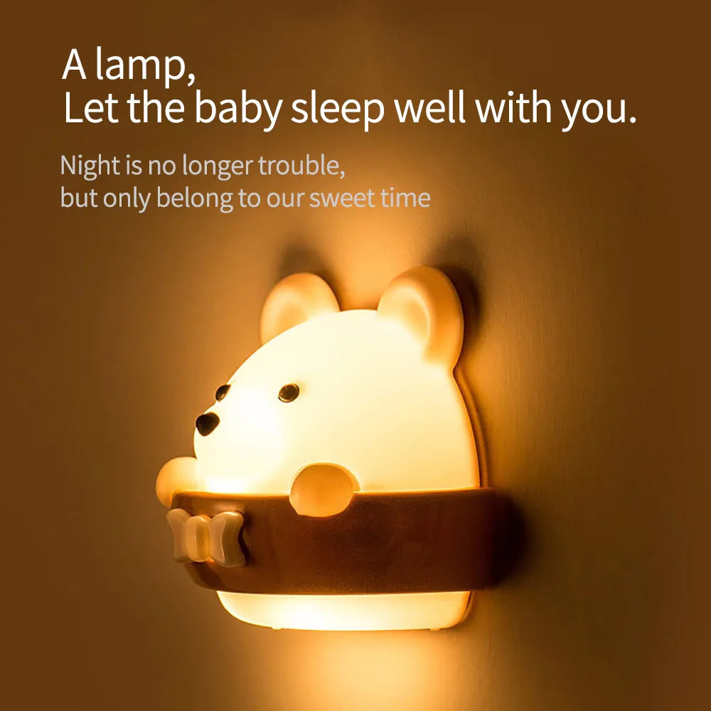 Cute Bear Remote Control Wall Lamp