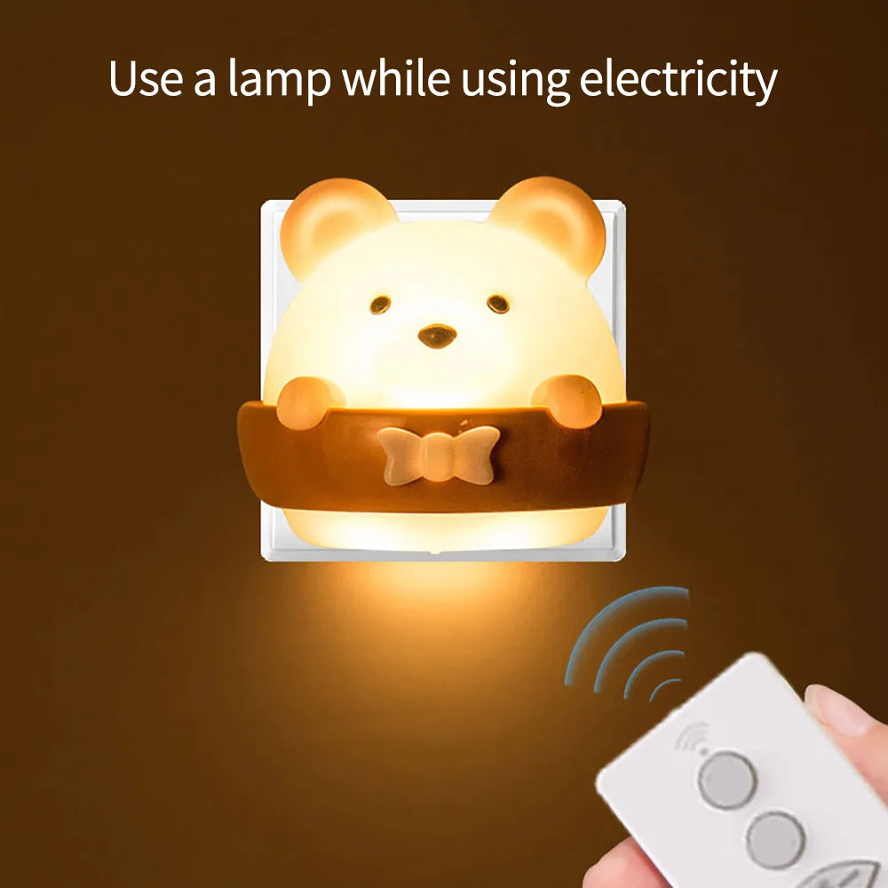 Cute Bear Remote Control Wall Lamp