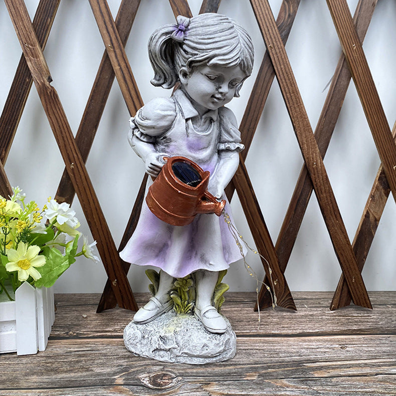Little girl kettle lamp