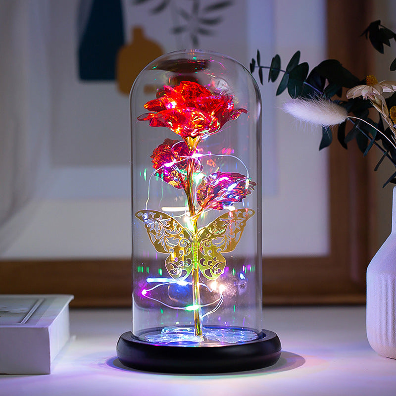 Immortal Butterfly Flower Glass LED light