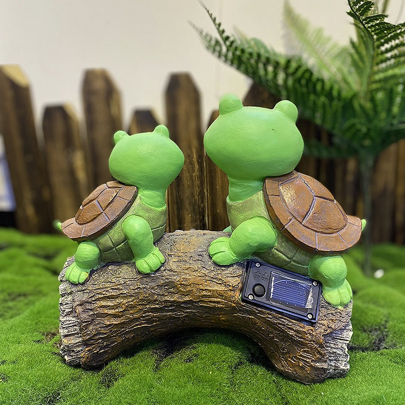 Outdoor solar lamp resin turtle