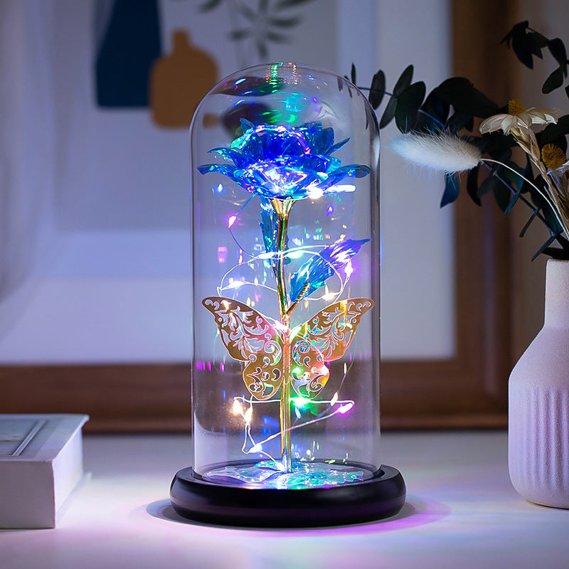 Immortal Butterfly Flower Glass LED light