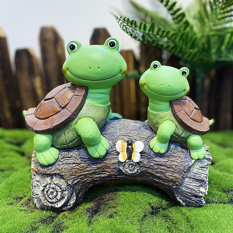 Outdoor solar lamp resin turtle