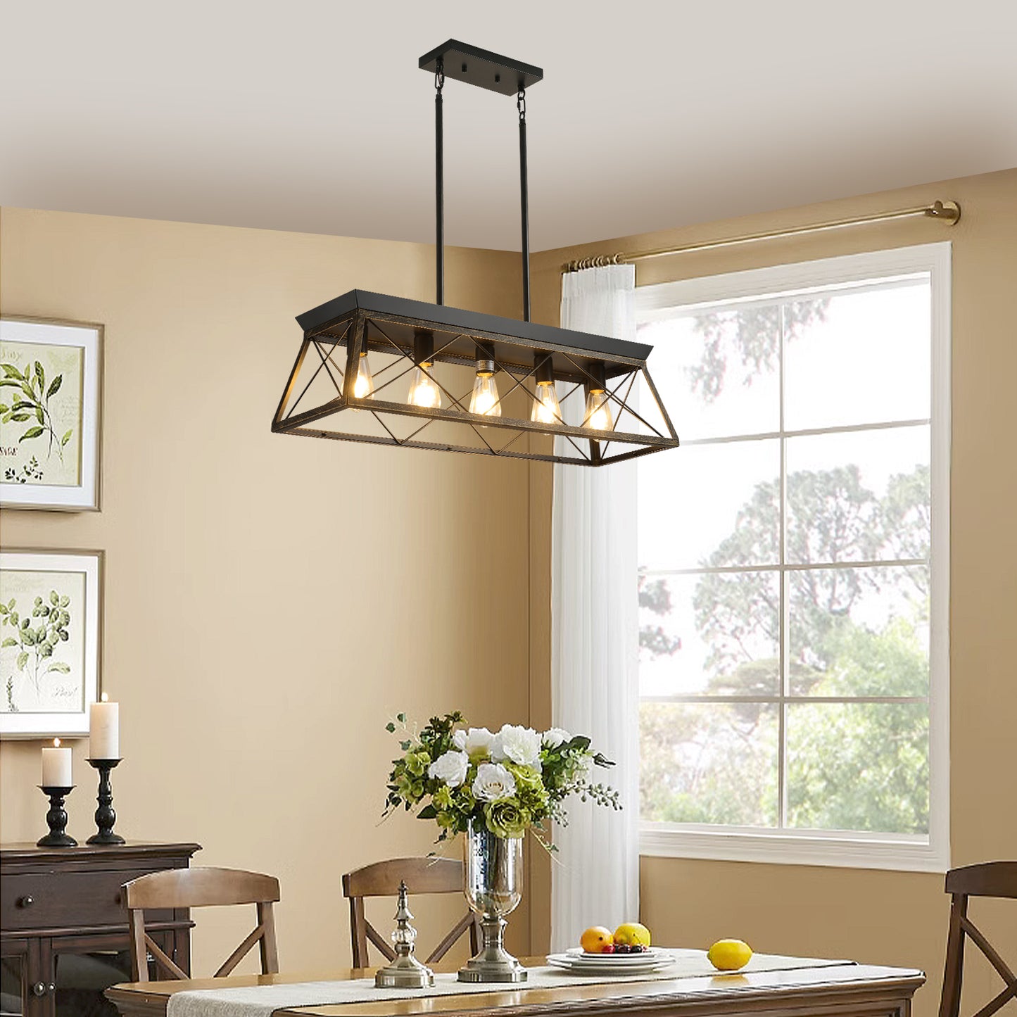 5-Light Farmhouse Chandeliers