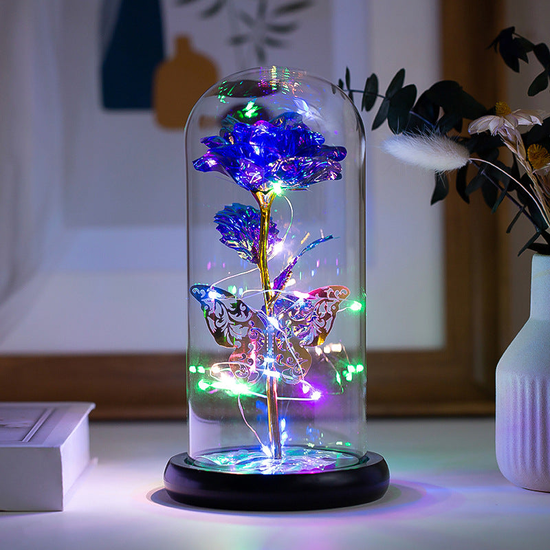 Immortal Butterfly Flower Glass LED light