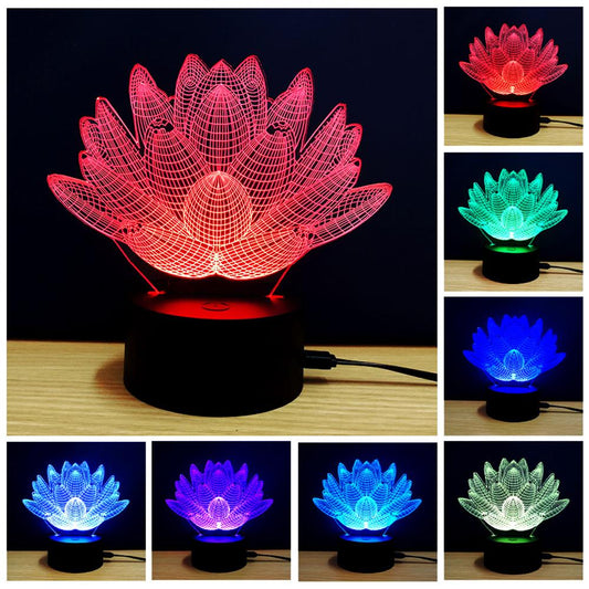 Lotus 3D LED Table Lamp