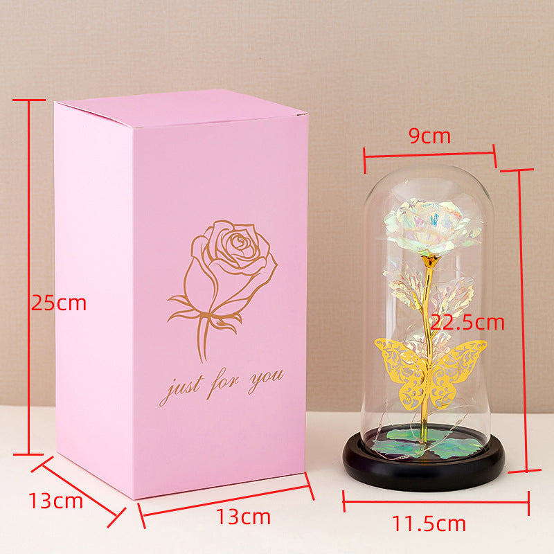 Immortal Butterfly Flower Glass LED light