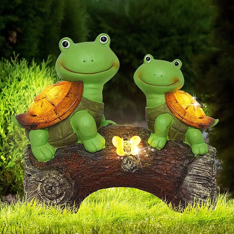 Outdoor solar lamp resin turtle