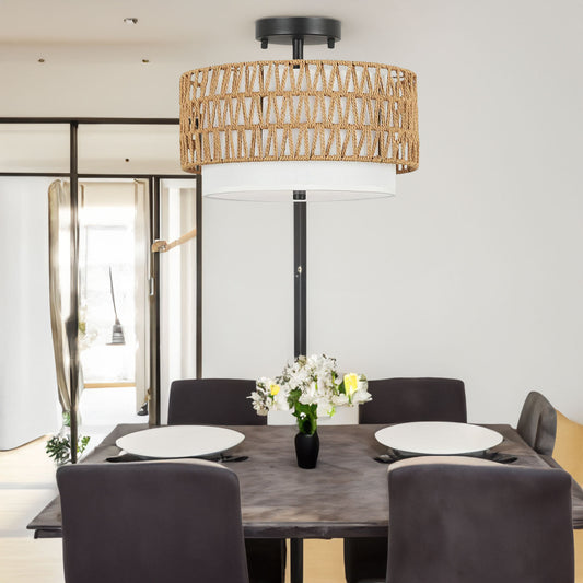 Boho Rattan Ceiling Light