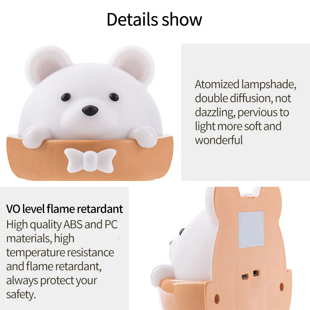 Cute Bear Remote Control Wall Lamp