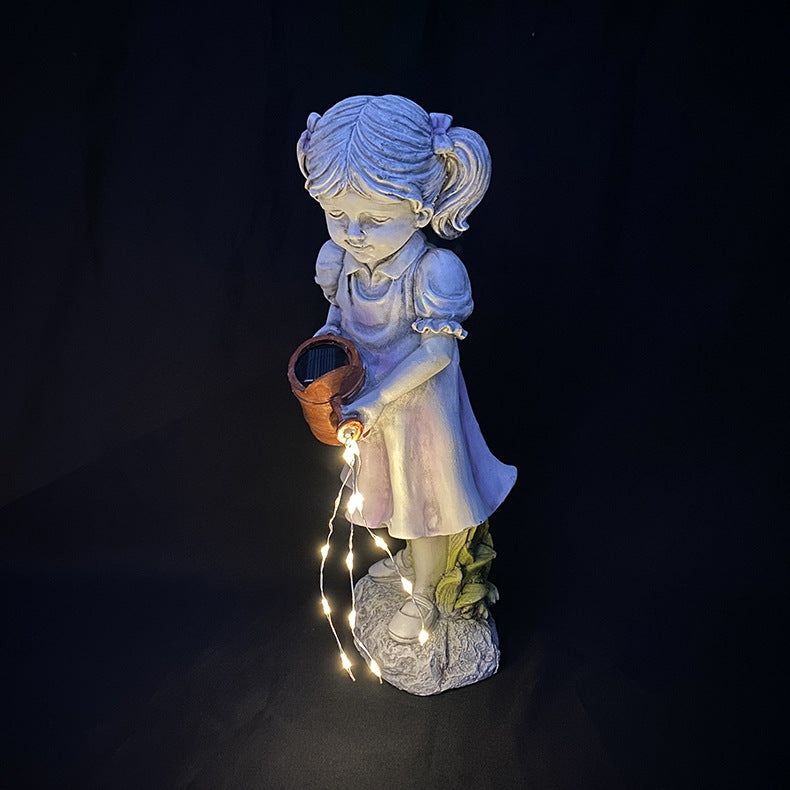 Little girl kettle lamp