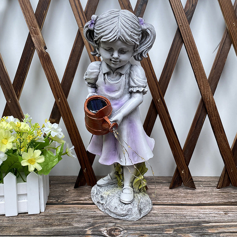 Little girl kettle lamp