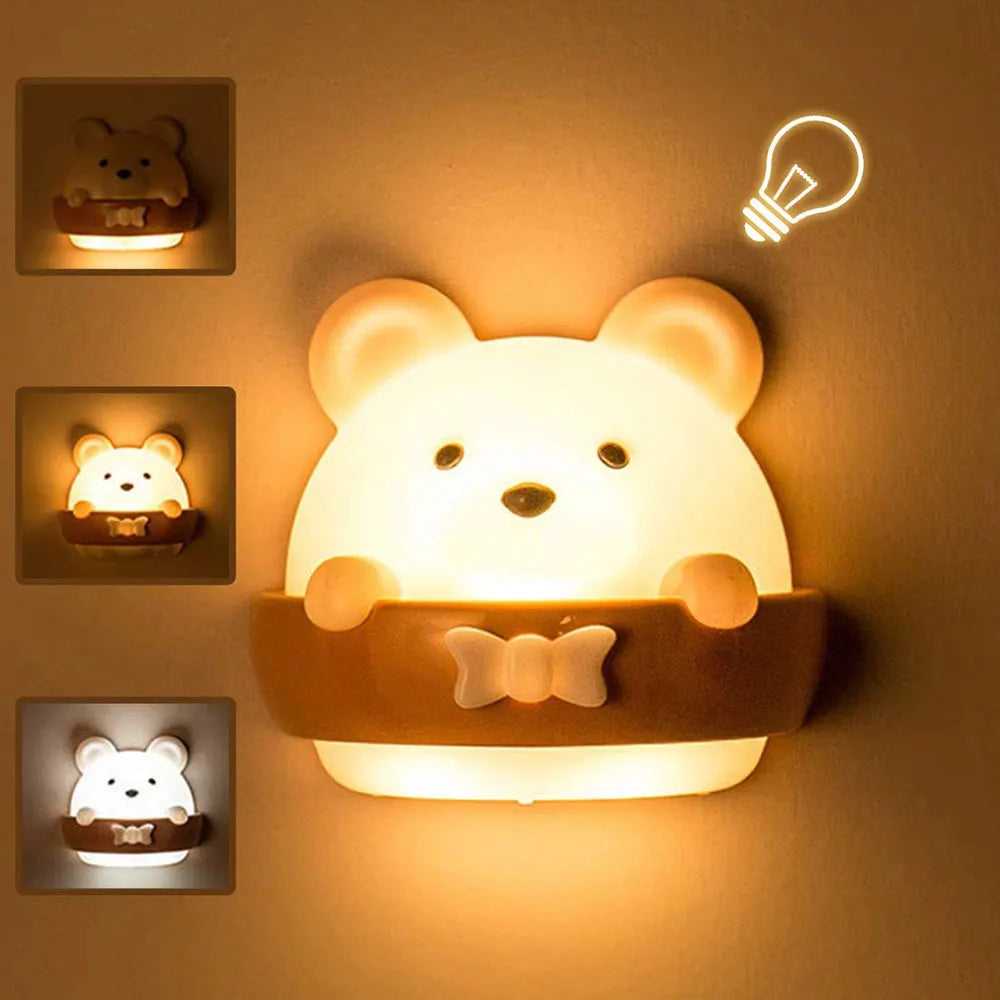 Cute Bear Remote Control Wall Lamp