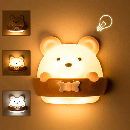 Cute Bear Remote Control Wall Lamp